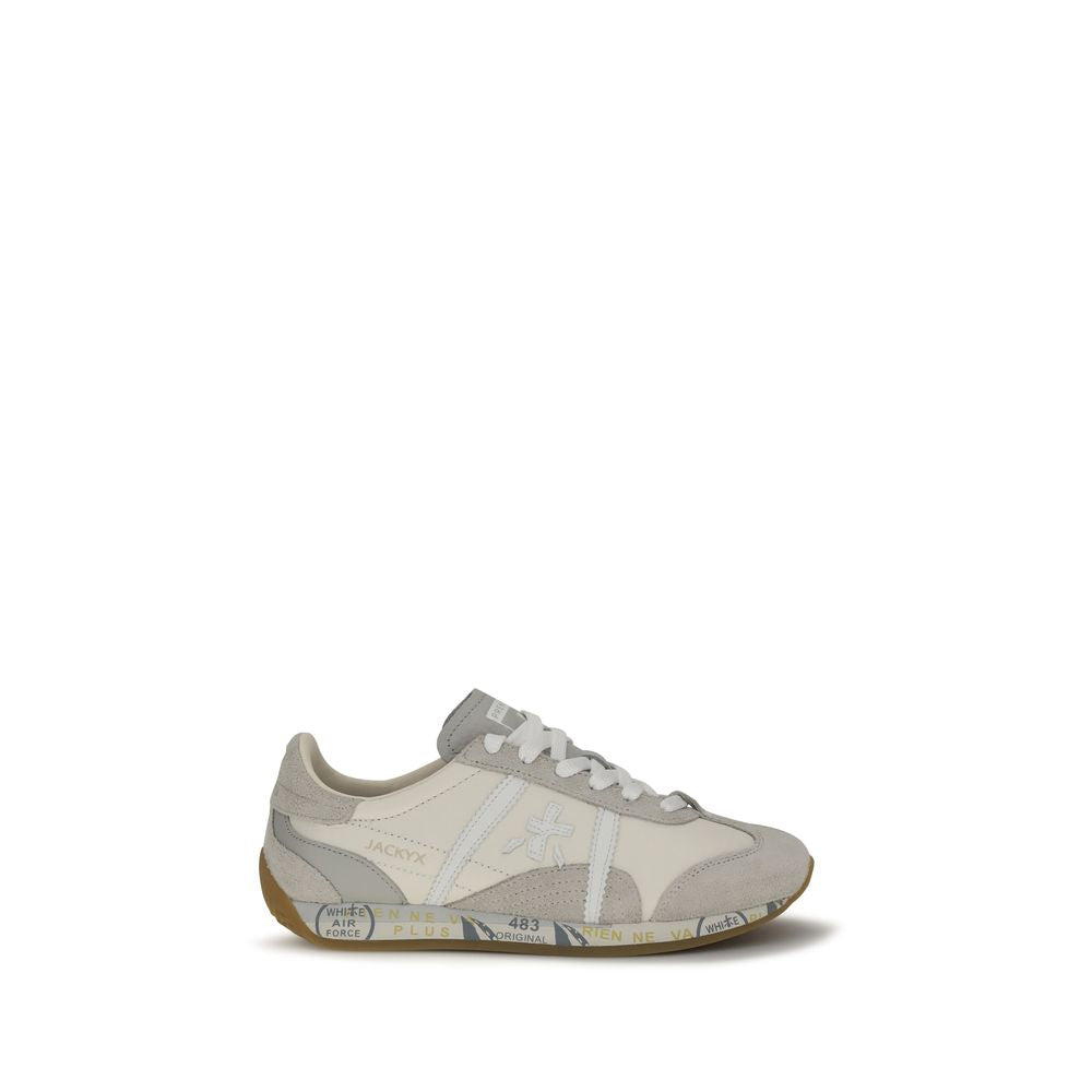 Premiata White Calf Leather Bos Taurus Low Top Sneakers