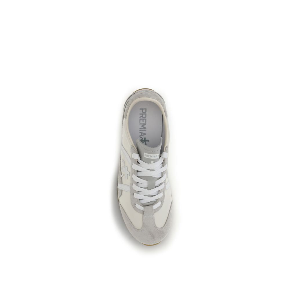 Premiata White Calf Leather Bos Taurus Low Top Sneakers