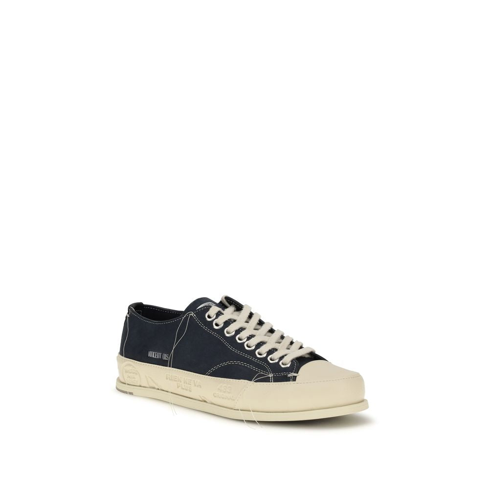 Premiata Blue Calf Leather Bos Taurus Low Top Sneakers