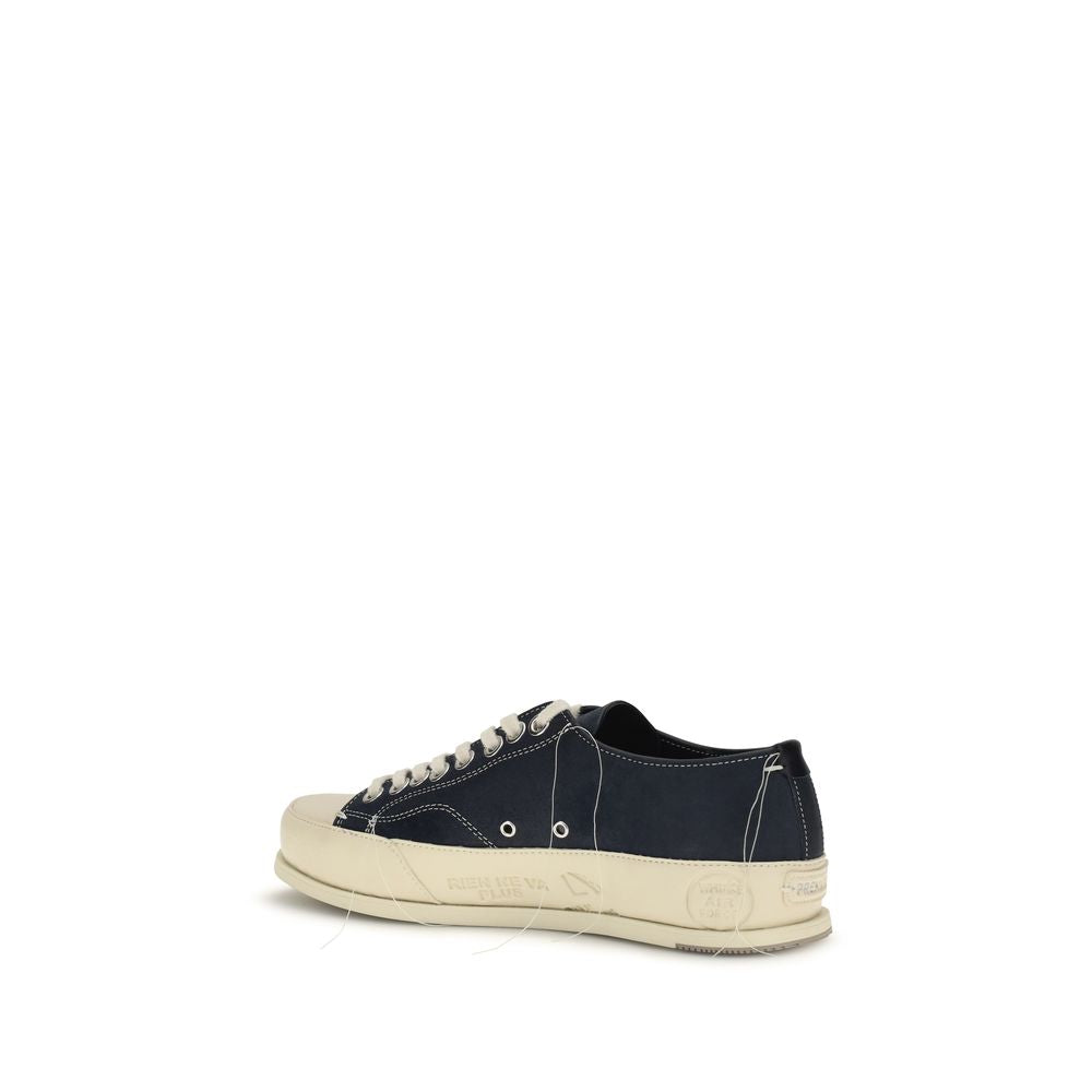 Premiata Blue Calf Leather Bos Taurus Low Top Sneakers