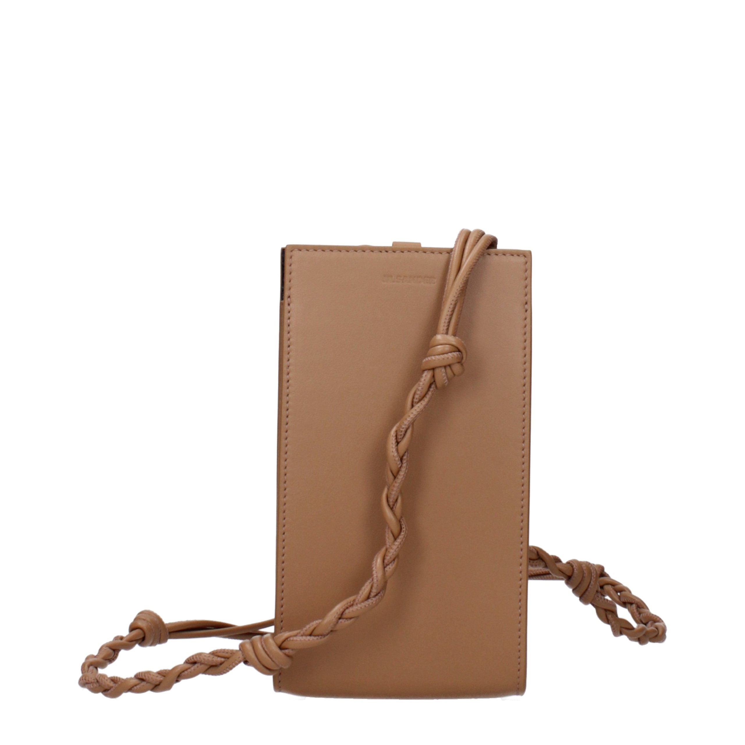 Jil Sander Brown Leather Crossbody Bag