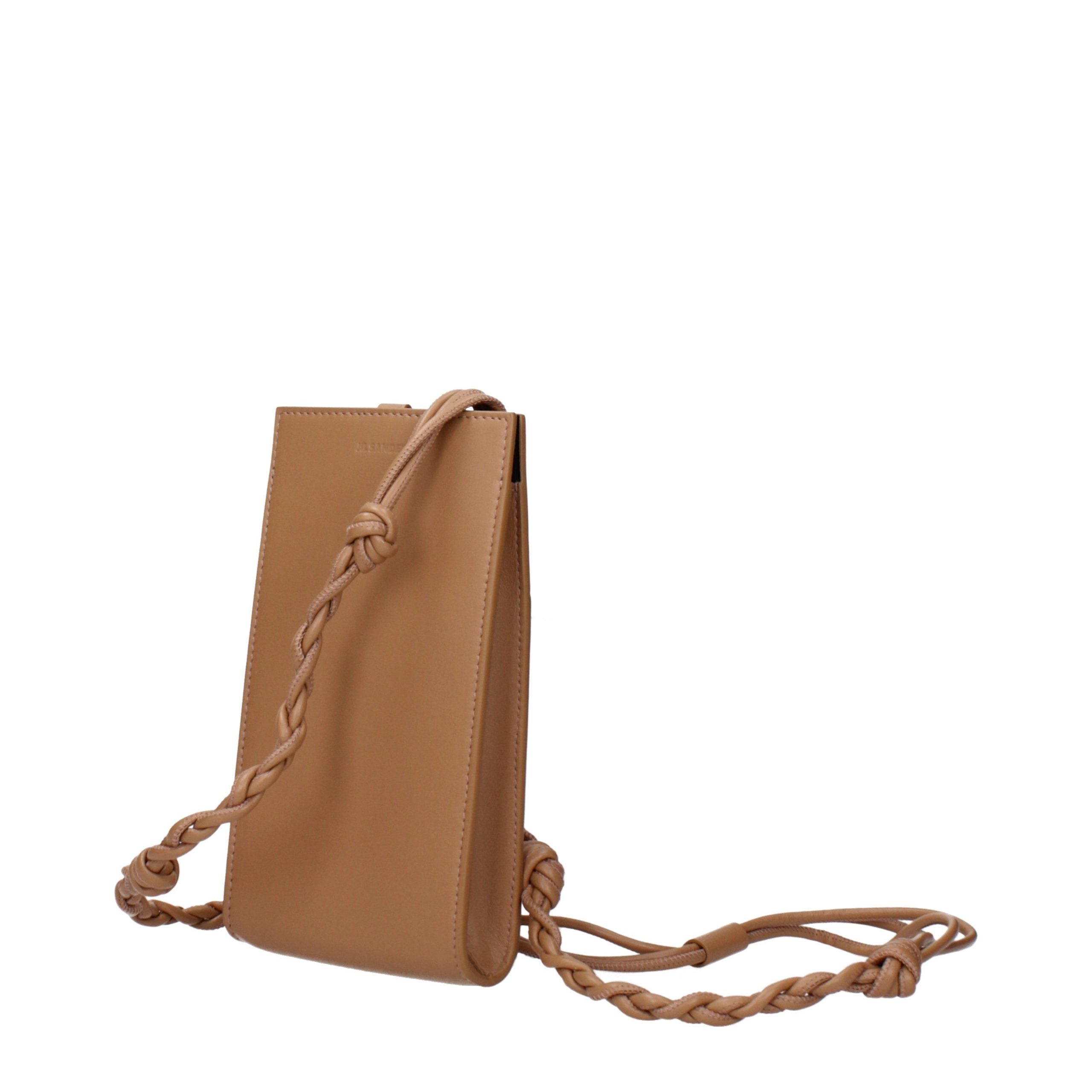 Jil Sander Brown Leather Crossbody Bag