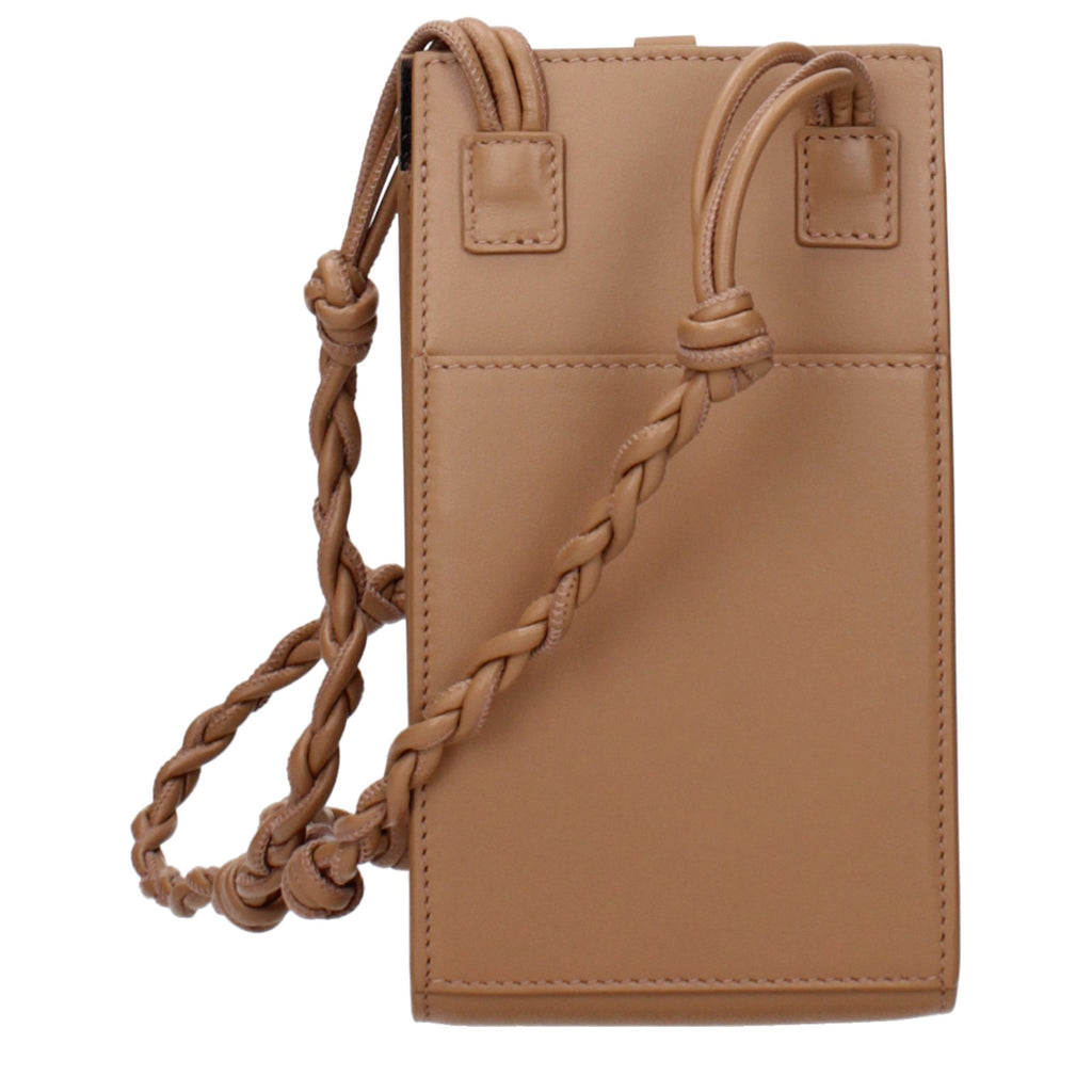 Jil Sander Brown Leather Crossbody Bag
