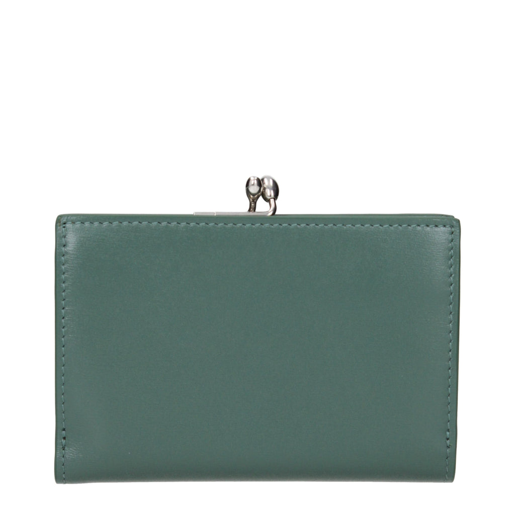 Jil Sander Green Leather Wallet