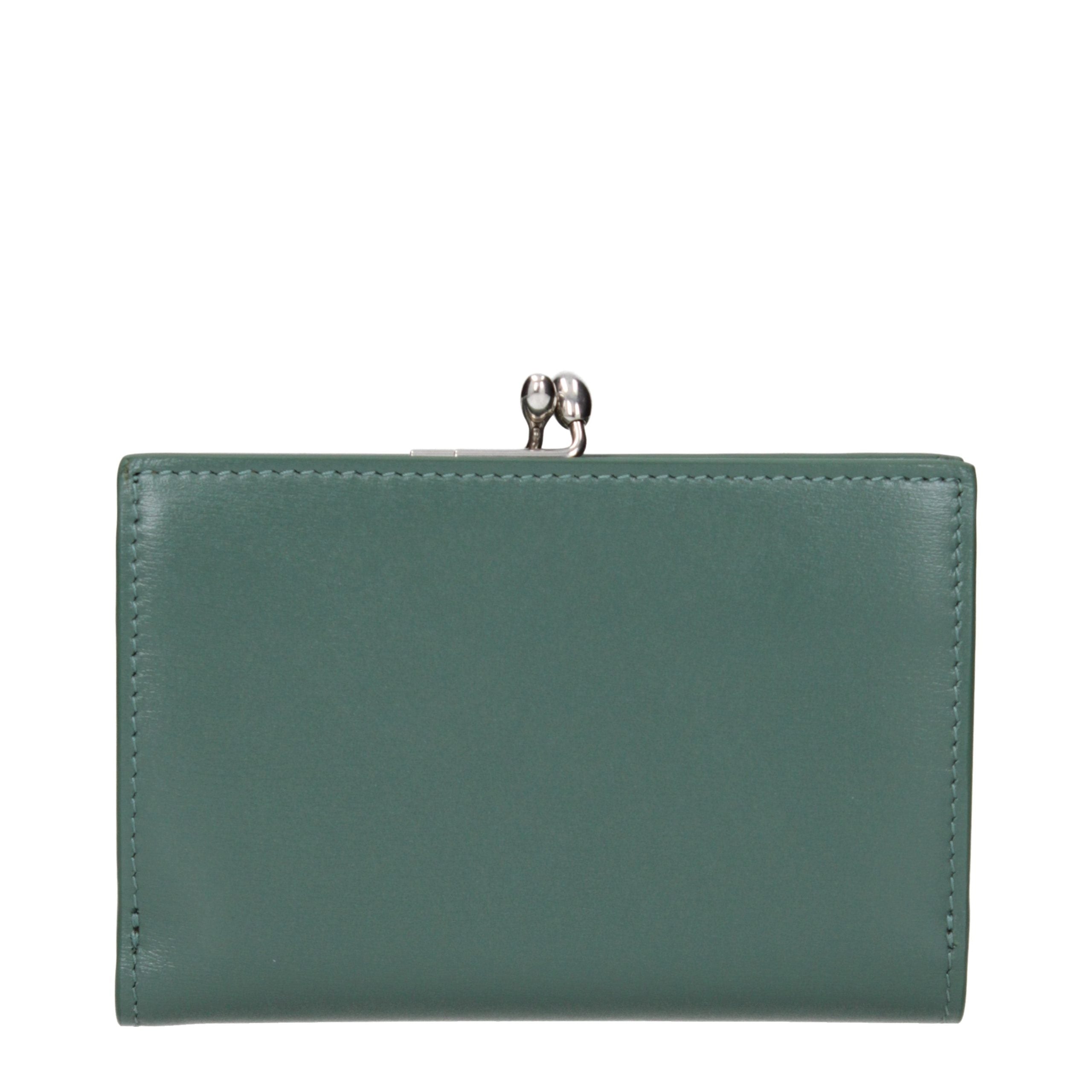 Jil Sander Green Leather Wallet