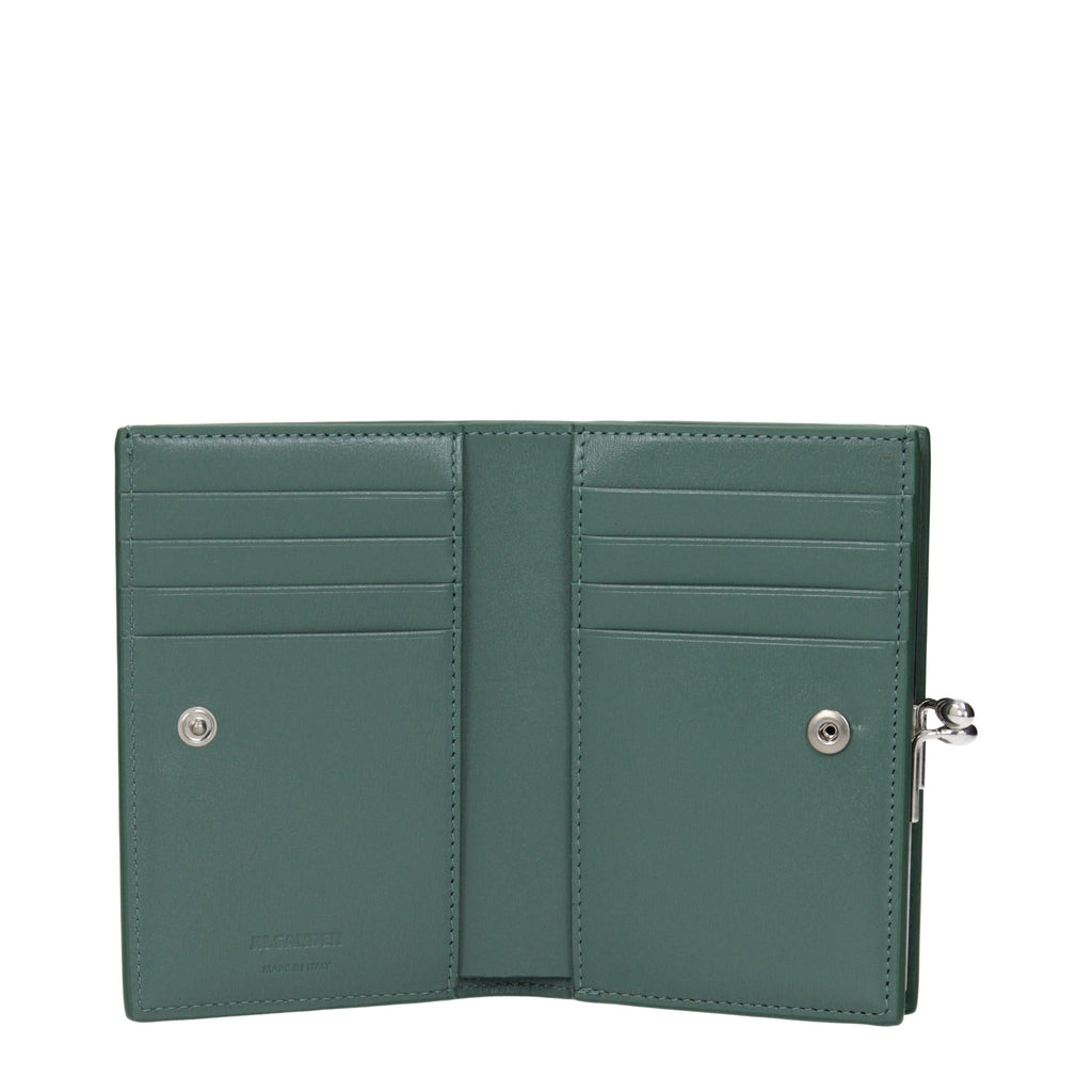 Jil Sander Green Leather Wallet