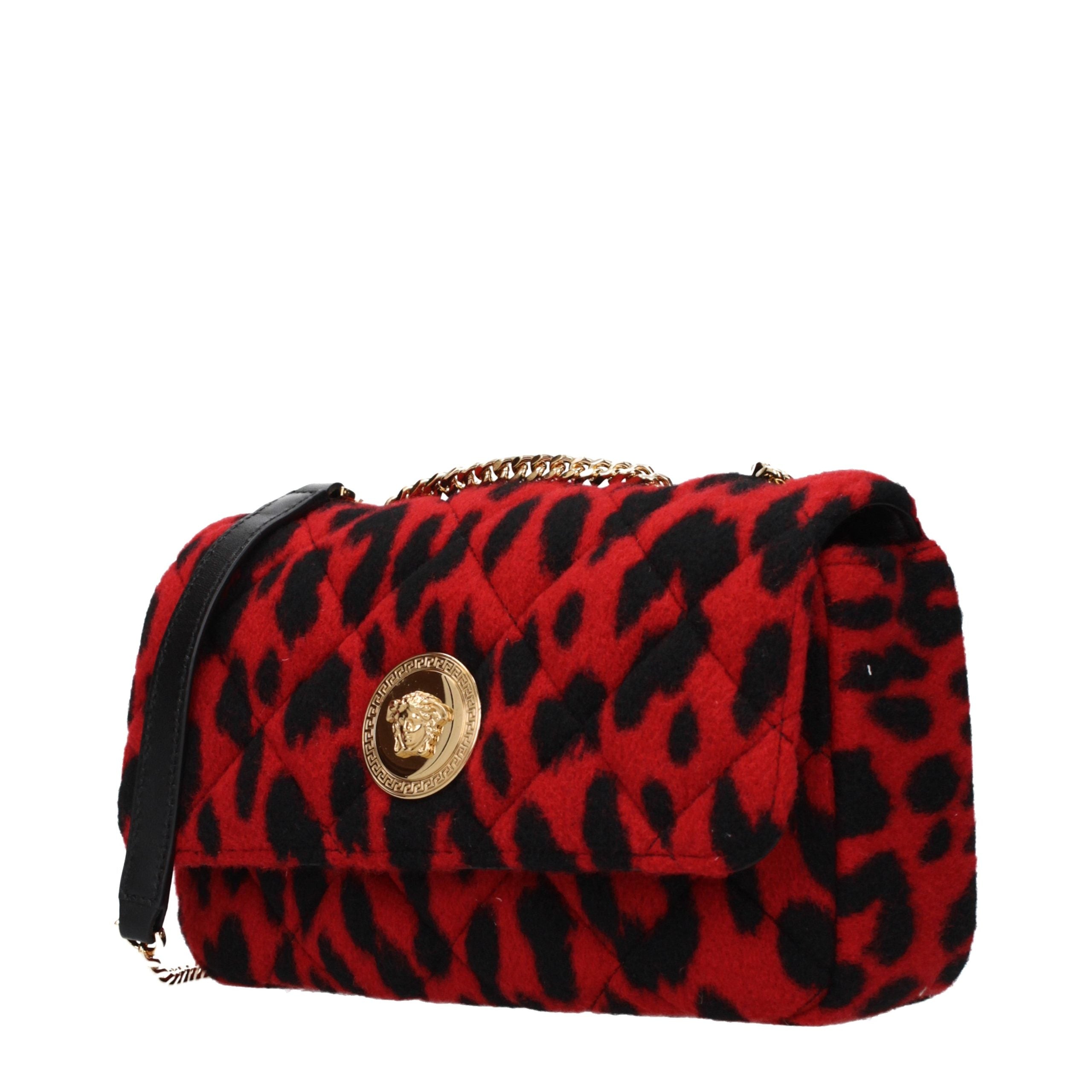 Versace Red Wool Shoulder Bag
