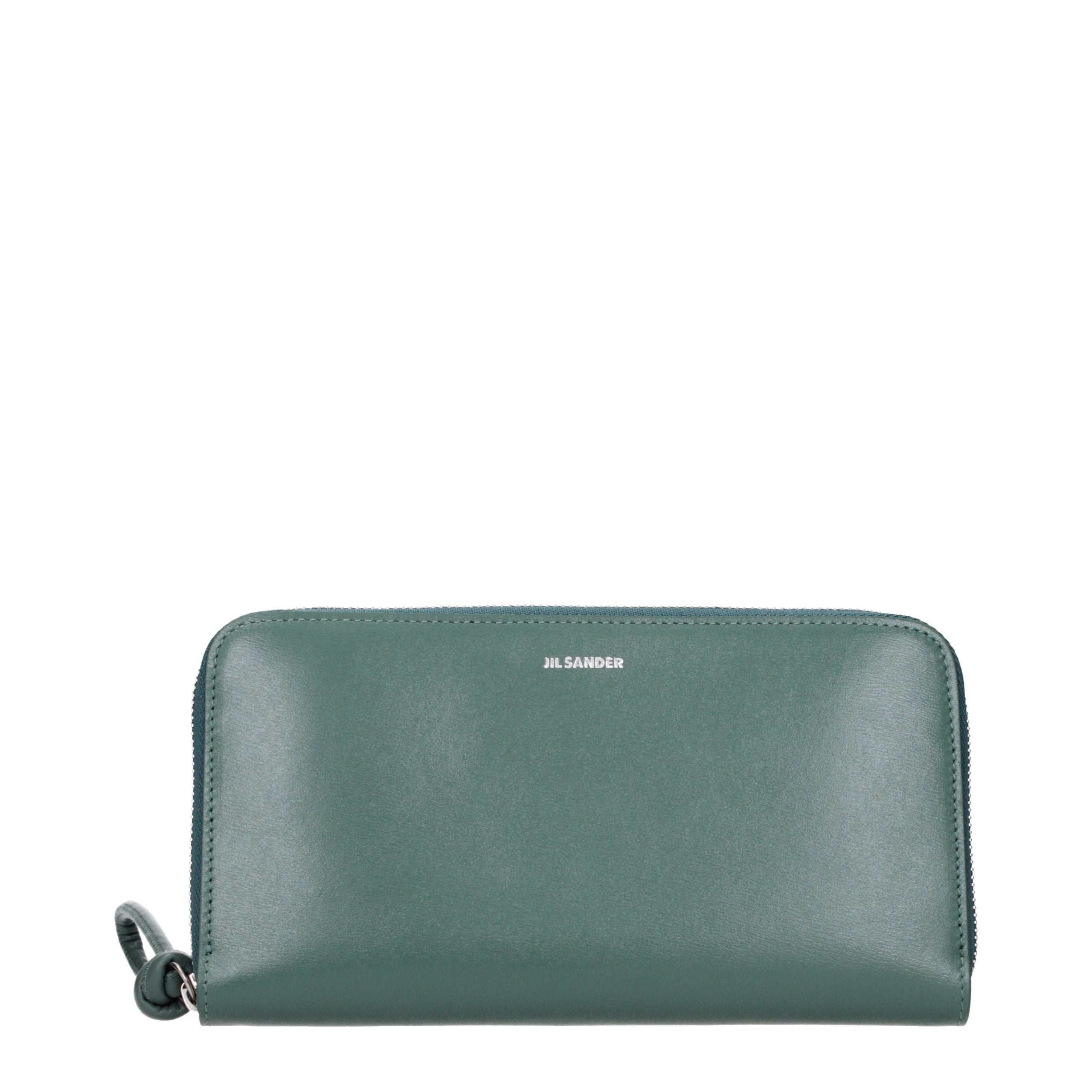Jil Sander Green Leather Wallet