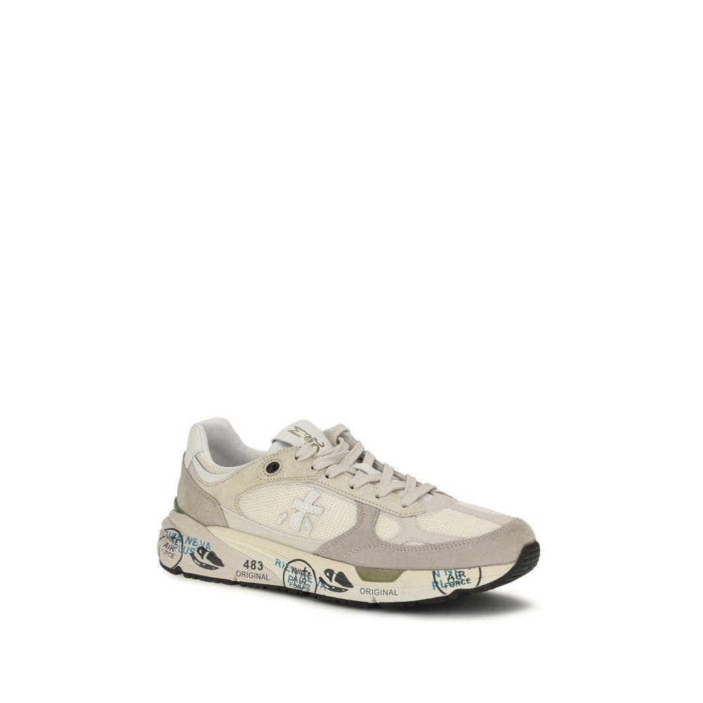 Premiata Beige Polyamide Low Top Sneakers