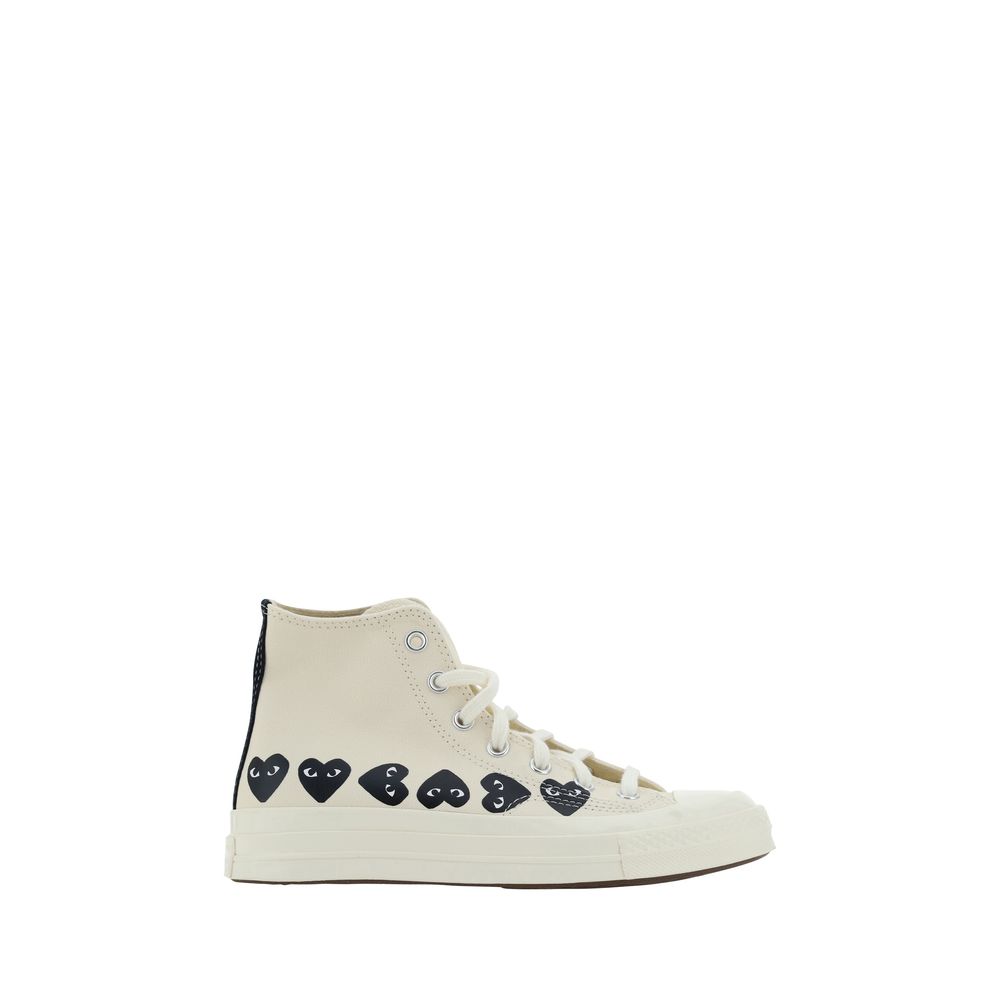 Comme Des Garçons Play x Converse White Rubber High Top Sneakers