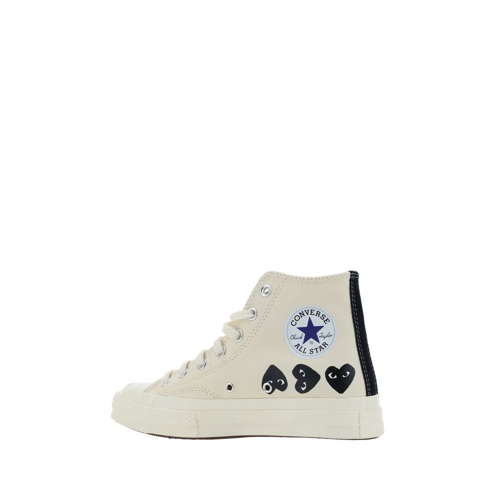 Comme Des Garçons Play x Converse White Rubber High Top Sneakers