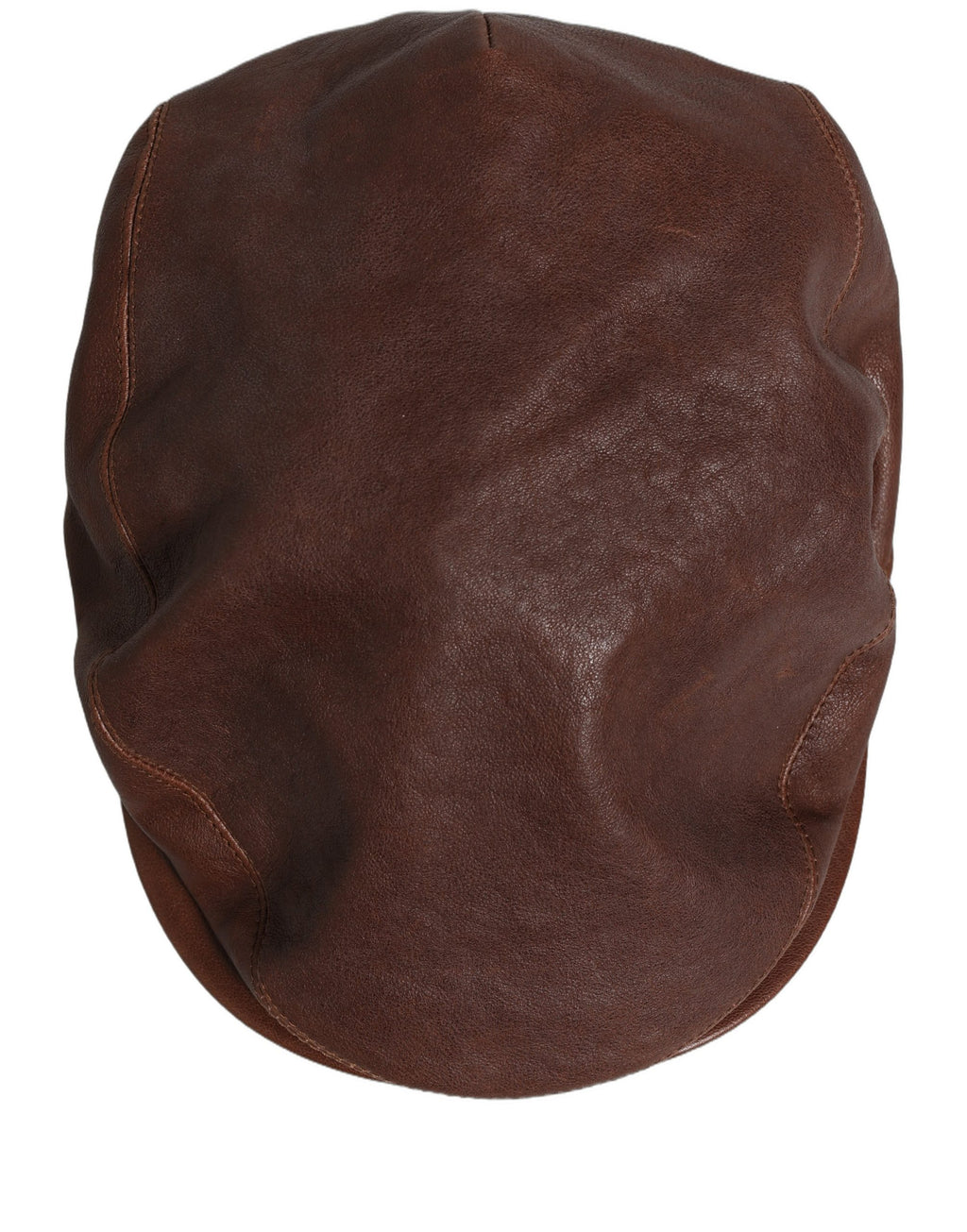 Dolce & Gabbana Men Brown Lamb Leather Newsboy Cloth Capello Hat