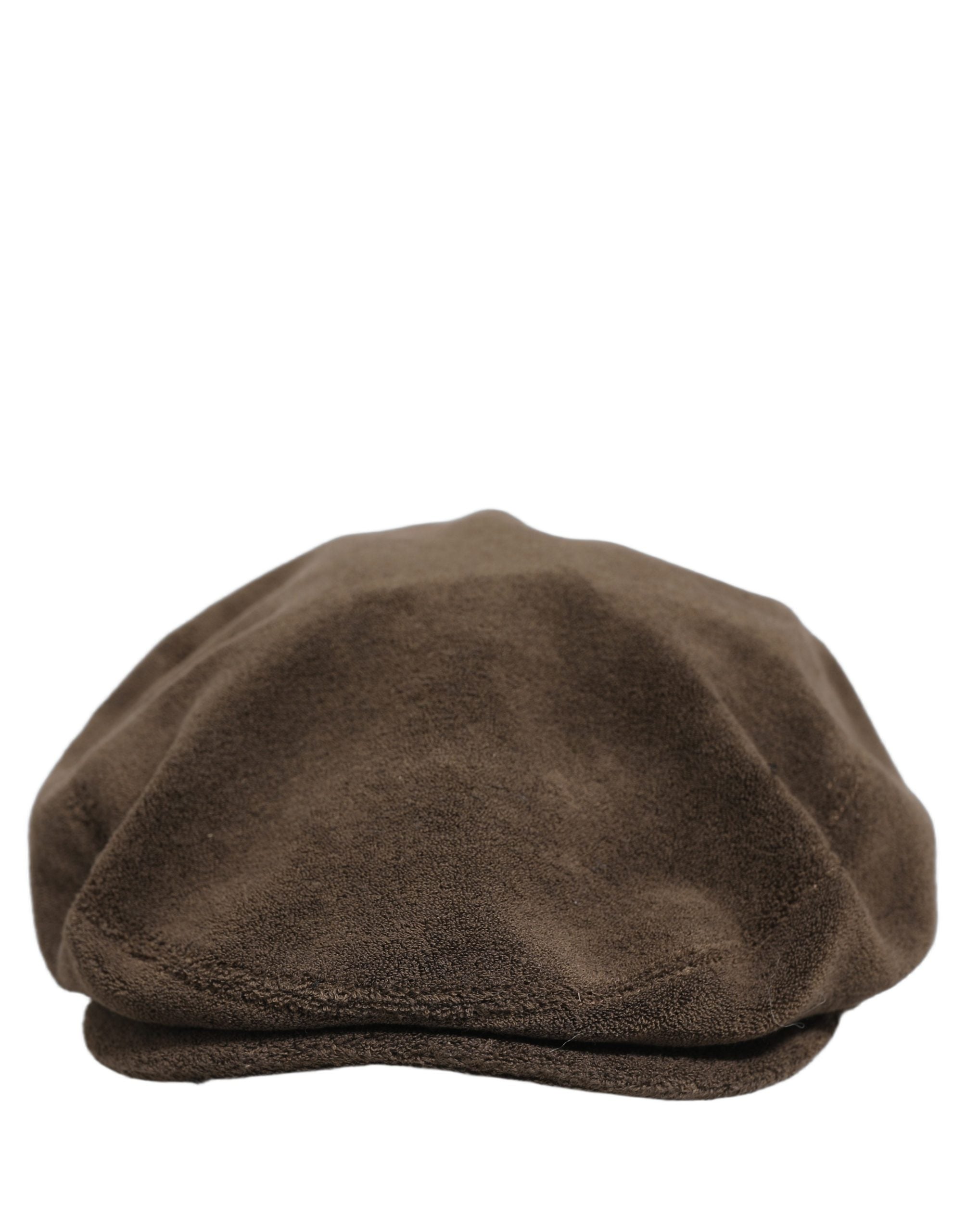 Dolce & Gabbana Men Brown Cotton Newsboy Cloth Capello Hat