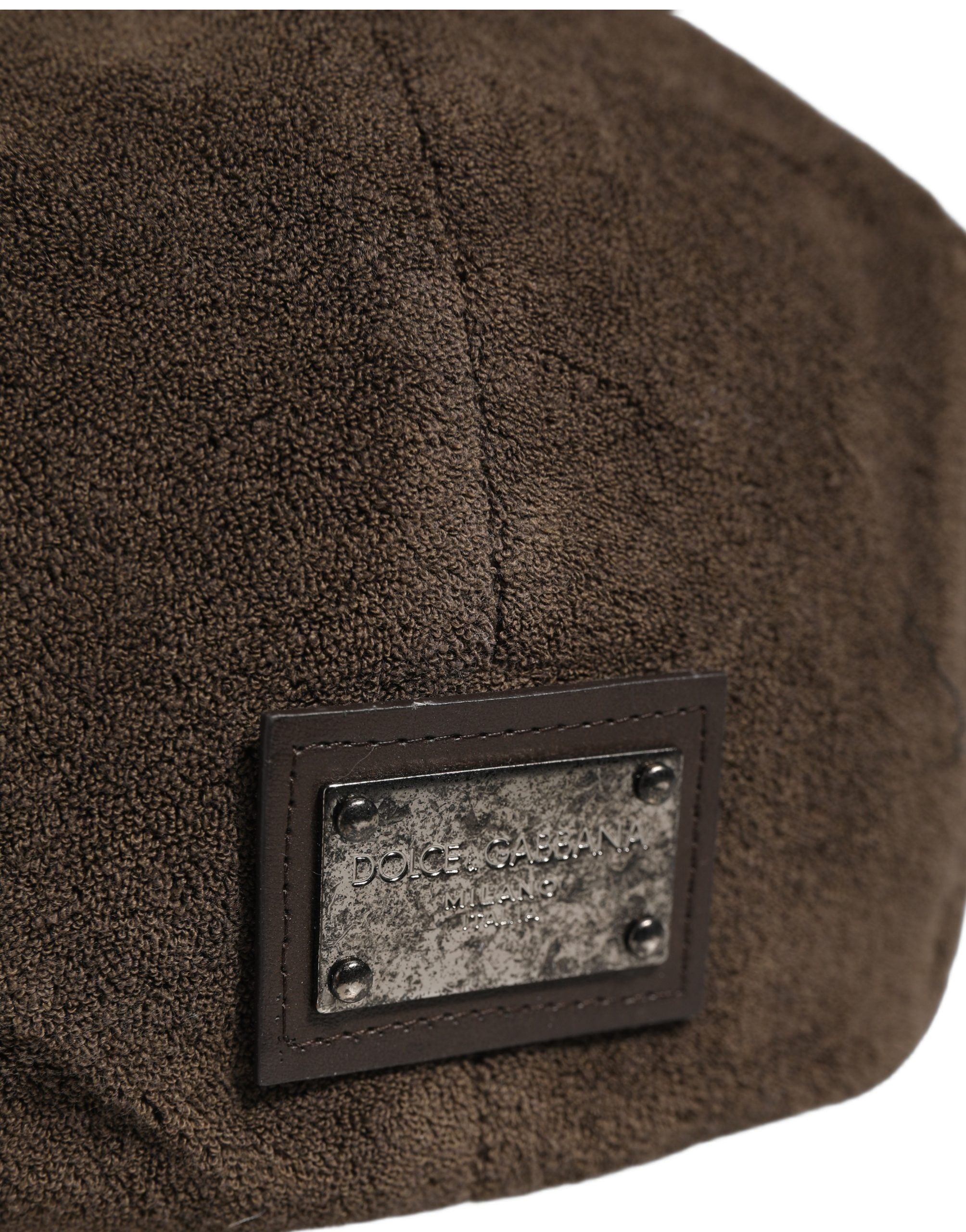 Dolce & Gabbana Men Brown Cotton Newsboy Cloth Capello Hat