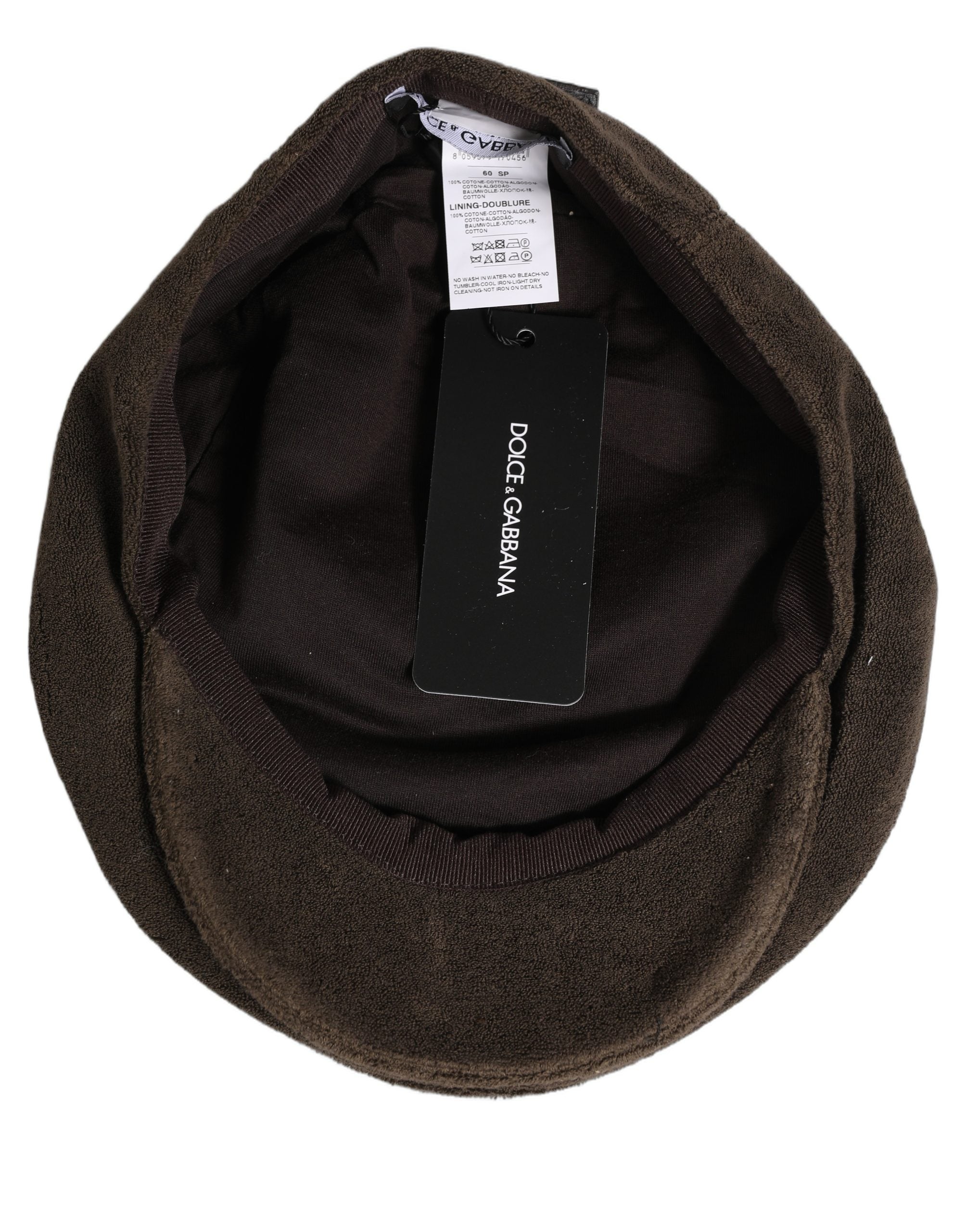 Dolce & Gabbana Men Brown Cotton Newsboy Cloth Capello Hat