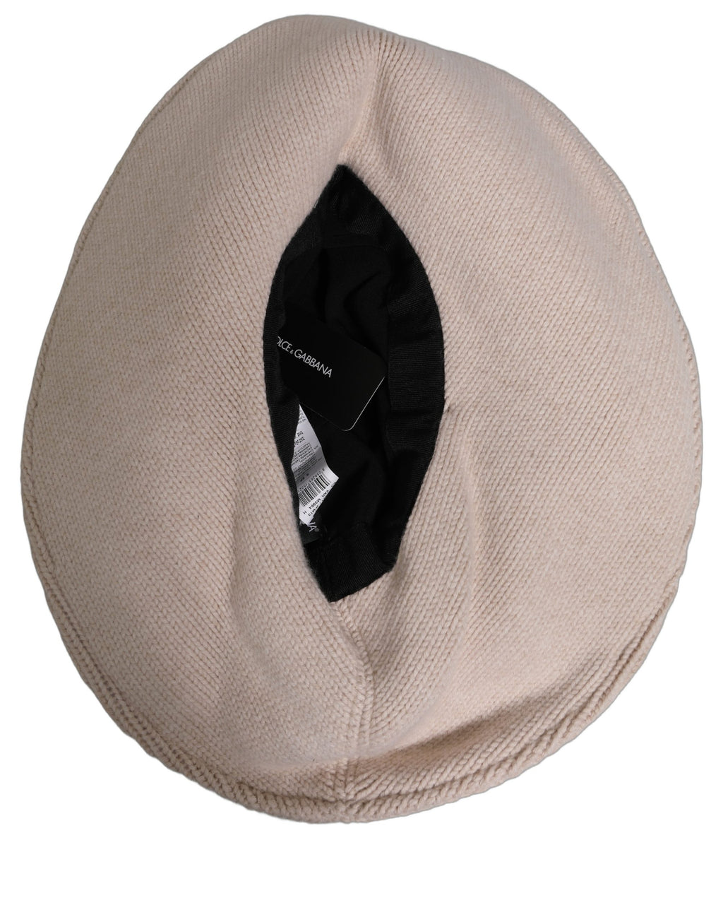 Dolce & Gabbana Women Beige Wool Knit Wide Brim Bucket Capello Hat