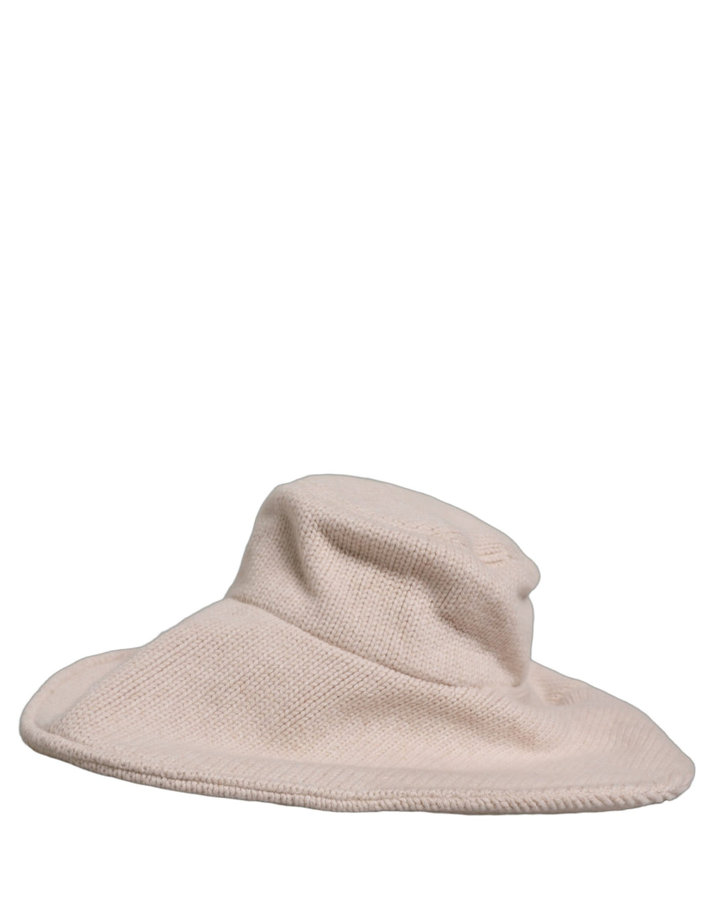 Dolce & Gabbana Women Beige Wool Knit Wide Brim Bucket Capello Hat