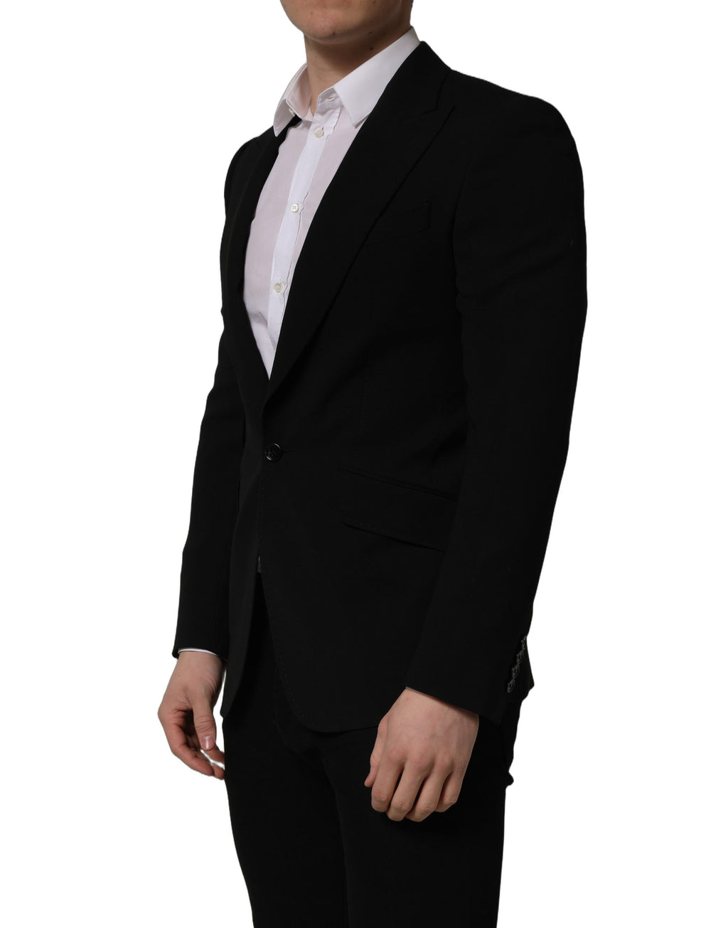Dolce & Gabbana Black Wool Single Breasted Men Blazer Jacket