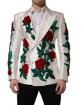 Dolce & Gabbana White Floral SICILIA Double Breasted Jacket
