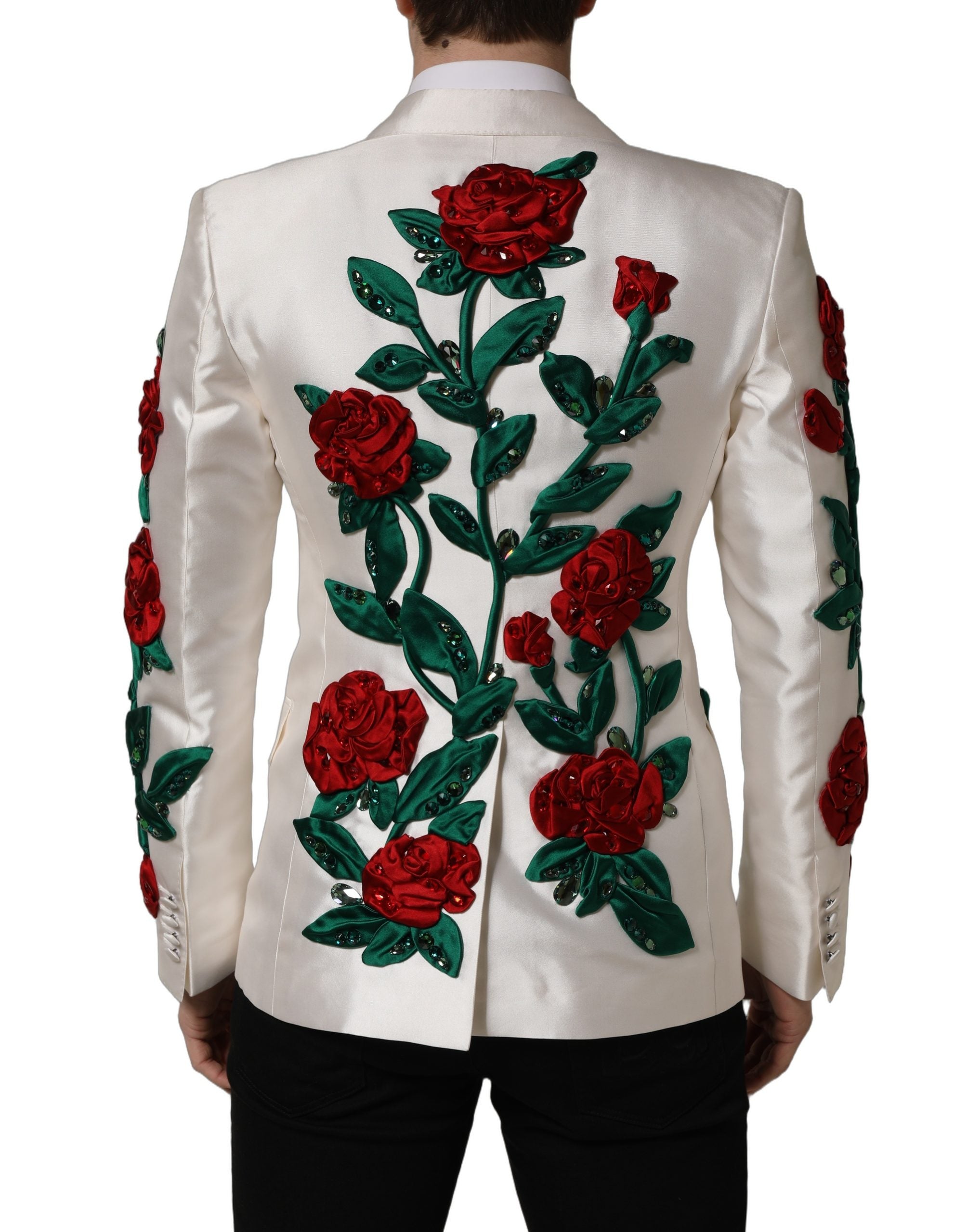 Dolce & Gabbana White Floral SICILIA Double Breasted Jacket