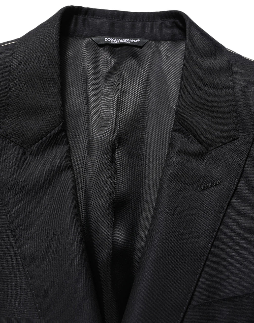 Dolce & Gabbana Dark Blue Wool Single Breasted Men Blazer Jacket