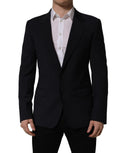 Dolce & Gabbana Dark Blue Wool Single Breasted Men Blazer Jacket