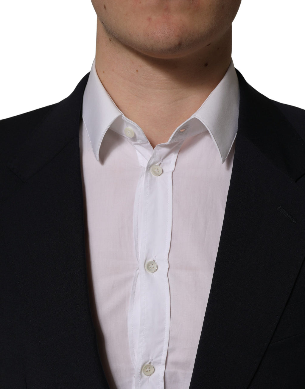 Dolce & Gabbana Dark Blue Wool Single Breasted Men Blazer Jacket