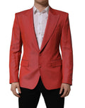 Dolce & Gabbana Red Wool Single Breasted Men Blazer Jacket