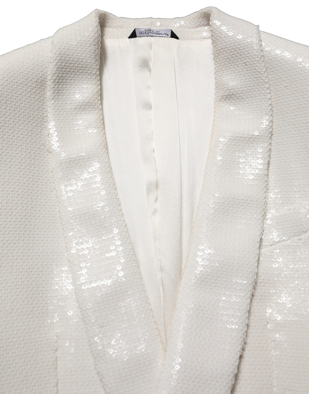 Dolce & Gabbana White Viscose Single Breasted Blazer Jacket