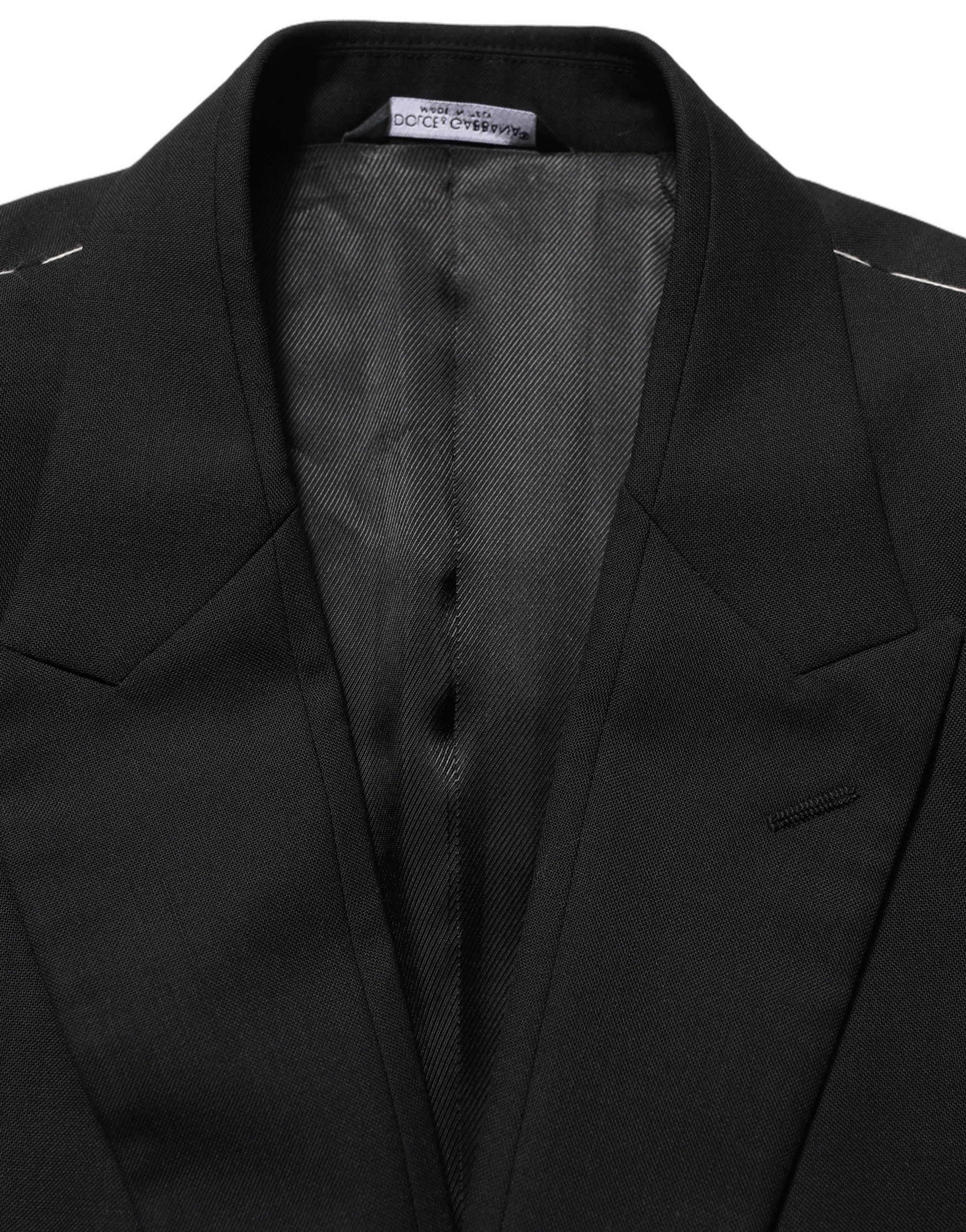 Dolce & Gabbana Black Wool Single Breasted Blazer Jacket