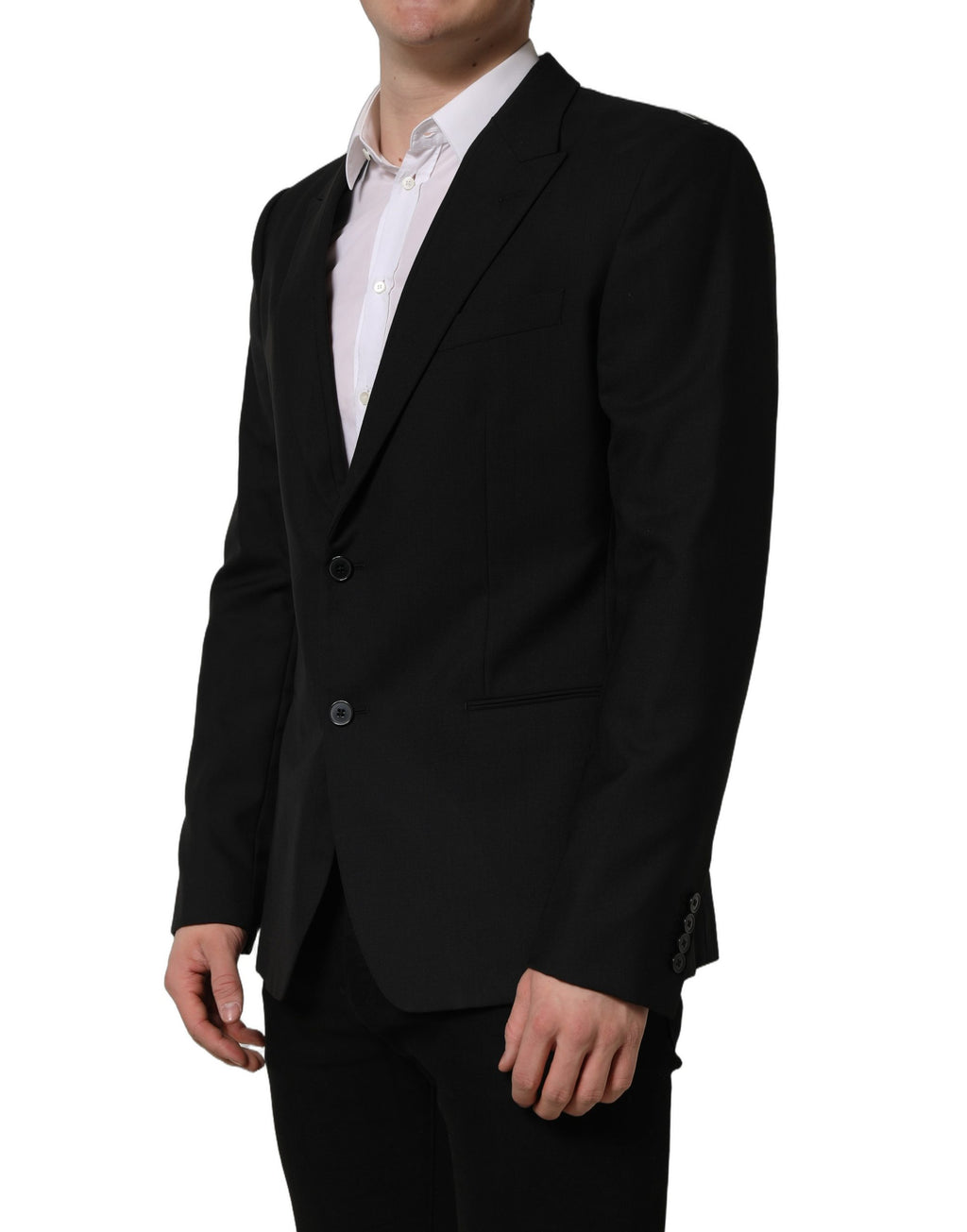Dolce & Gabbana Black Wool Single Breasted Blazer Jacket
