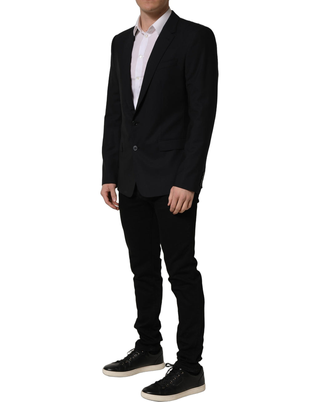 Dolce & Gabbana Dark Blue Wool Single Breasted Blazer Jacket