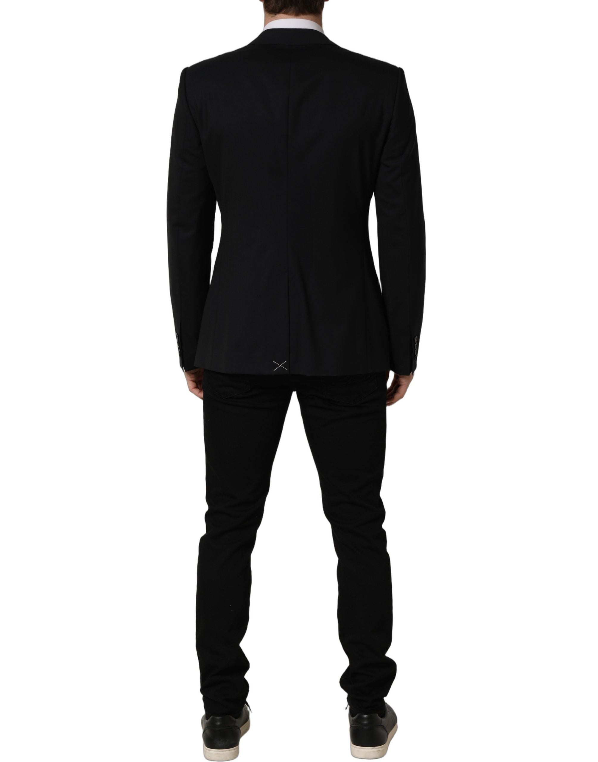 Dolce & Gabbana Dark Blue Wool Single Breasted Blazer Jacket