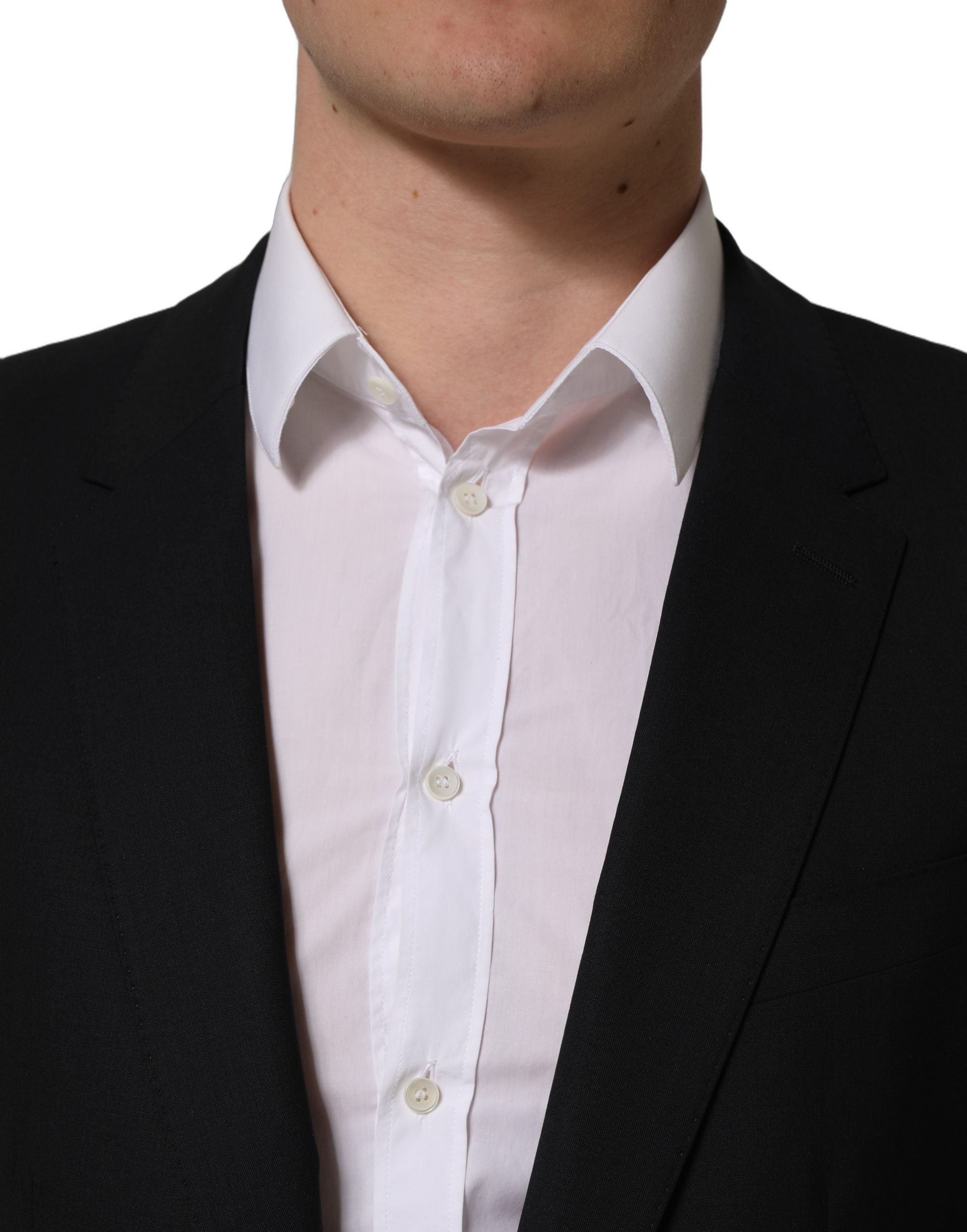 Dolce & Gabbana Dark Blue Wool Single Breasted Blazer Jacket