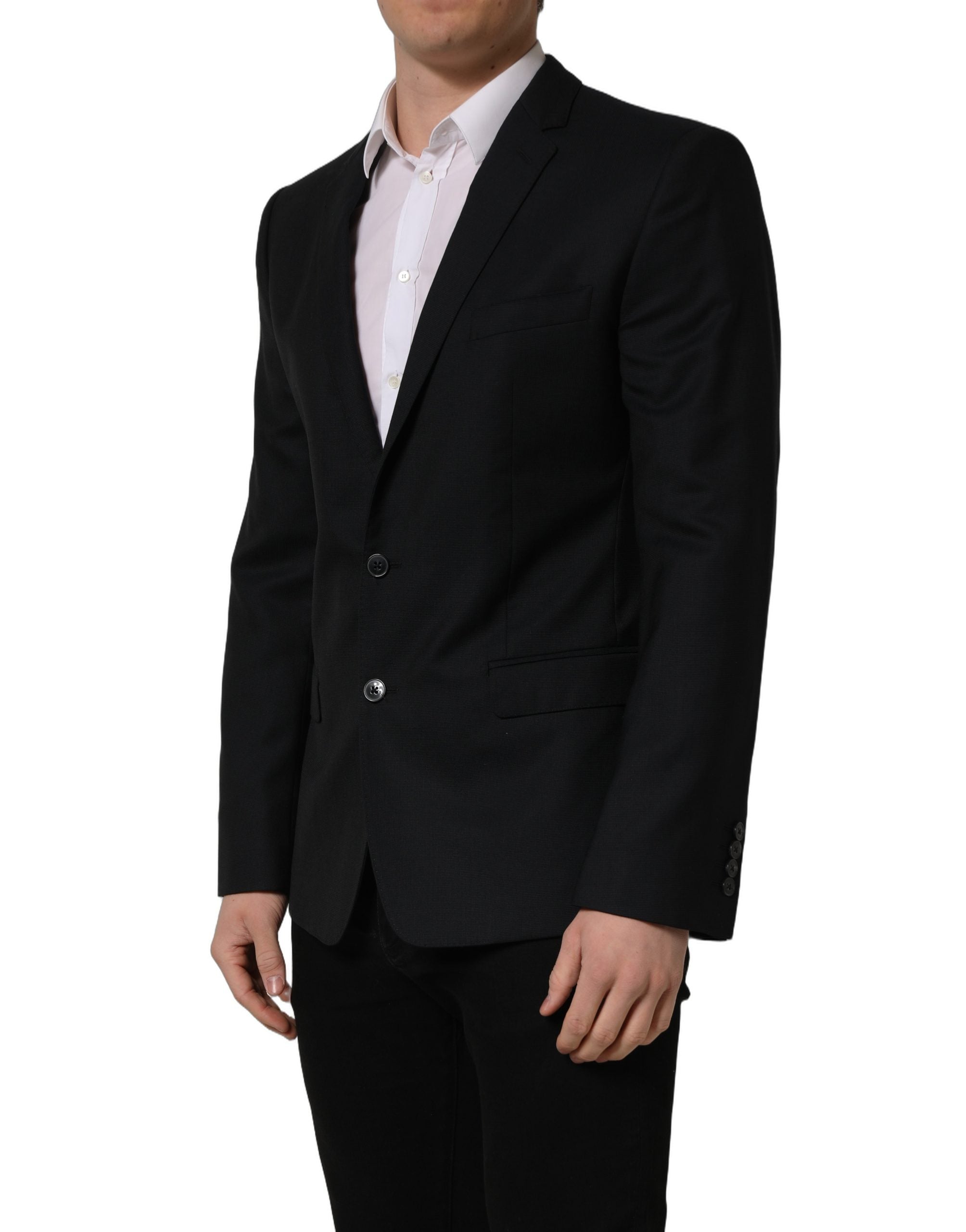 Dolce & Gabbana Dark Blue Wool Single Breasted Blazer Jacket