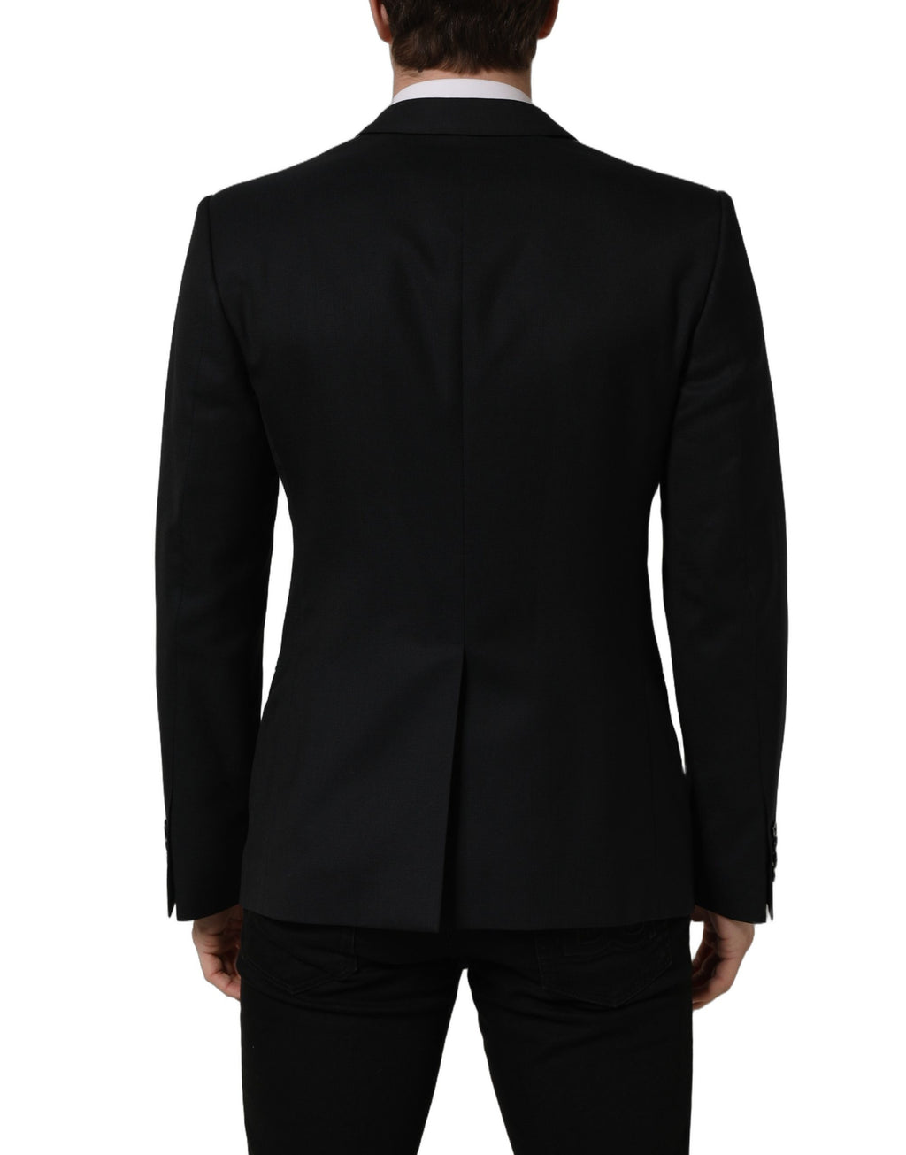 Dolce & Gabbana Dark Blue Wool Single Breasted Blazer Jacket