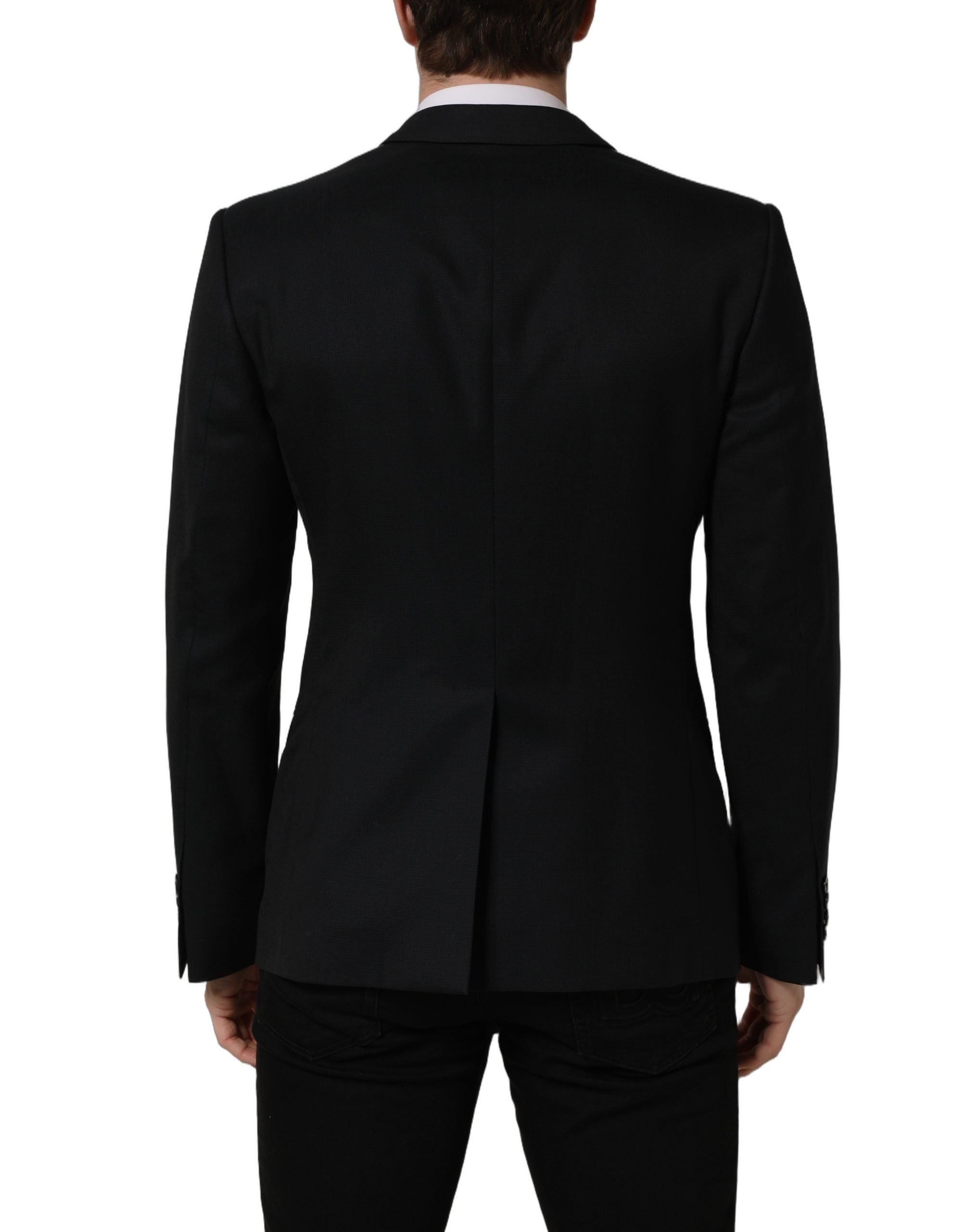 Dolce & Gabbana Dark Blue Wool Single Breasted Blazer Jacket