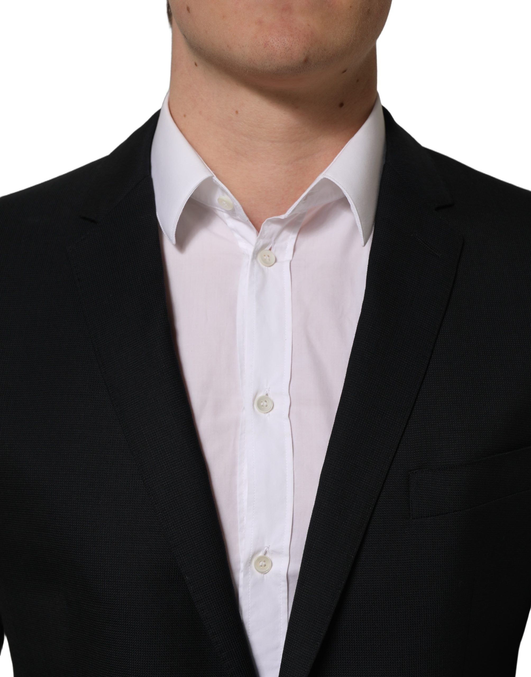 Dolce & Gabbana Dark Blue Wool Single Breasted Blazer Jacket