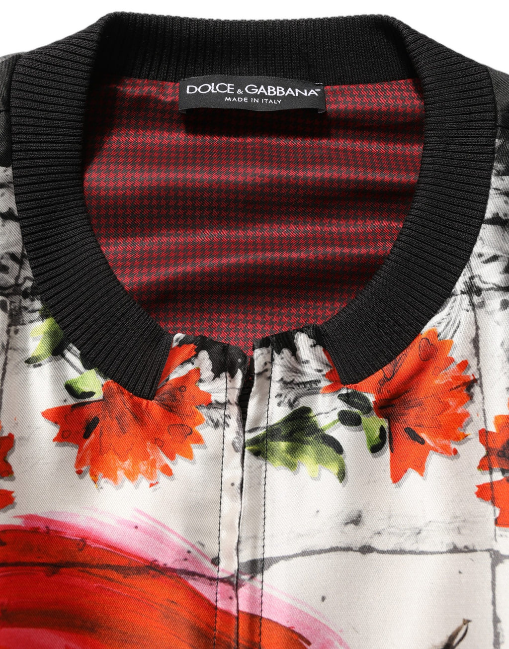 Dolce & Gabbana Multicolor Majolica Bull Print Bomber Jacket