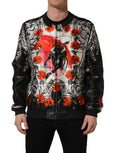 Dolce & Gabbana Multicolor Majolica Bull Print Bomber Jacket