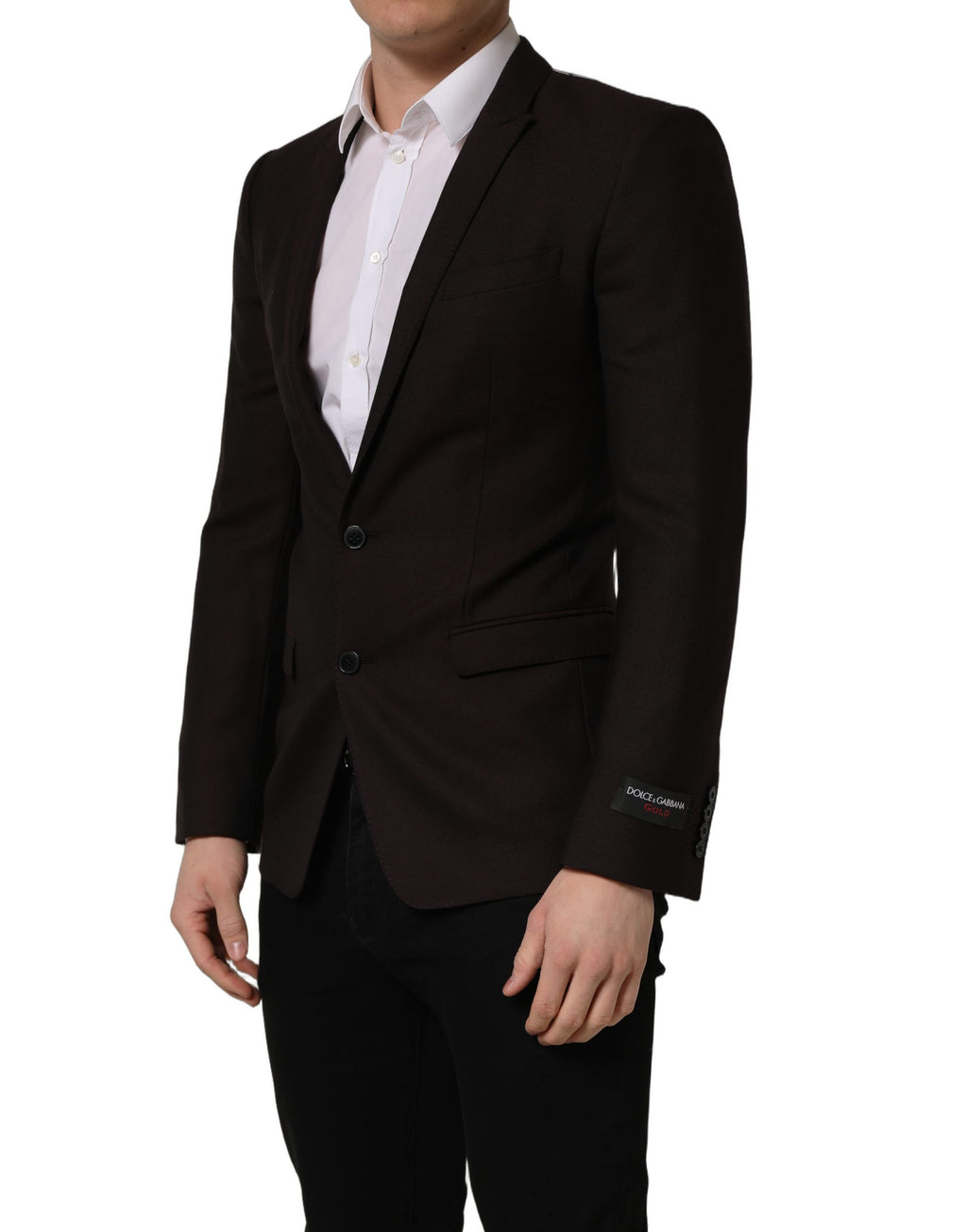 Dolce & Gabbana Brown Wool GOLD Single Breasted Men Jacket