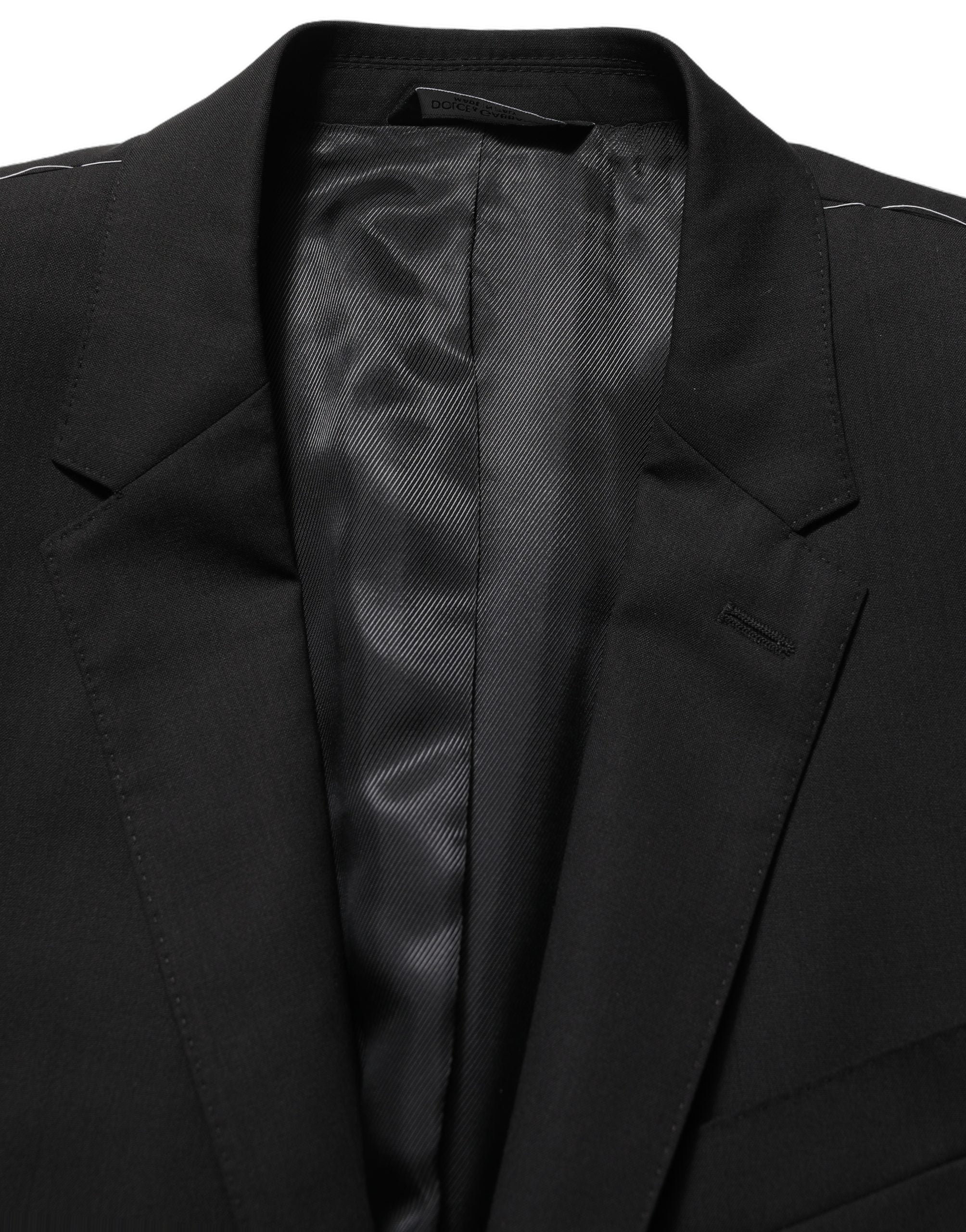 Dolce & Gabbana Black Wool Single Breasted Blazer Jacket