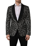 Dolce & Gabbana Black Crystal Embellished Coat Blazer Jacket