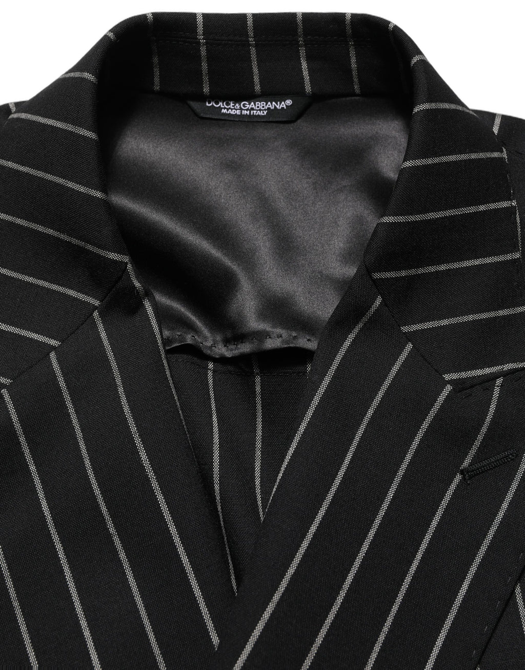 Dolce & Gabbana Dark Gray Stripes Wool Double Breasted Jacket