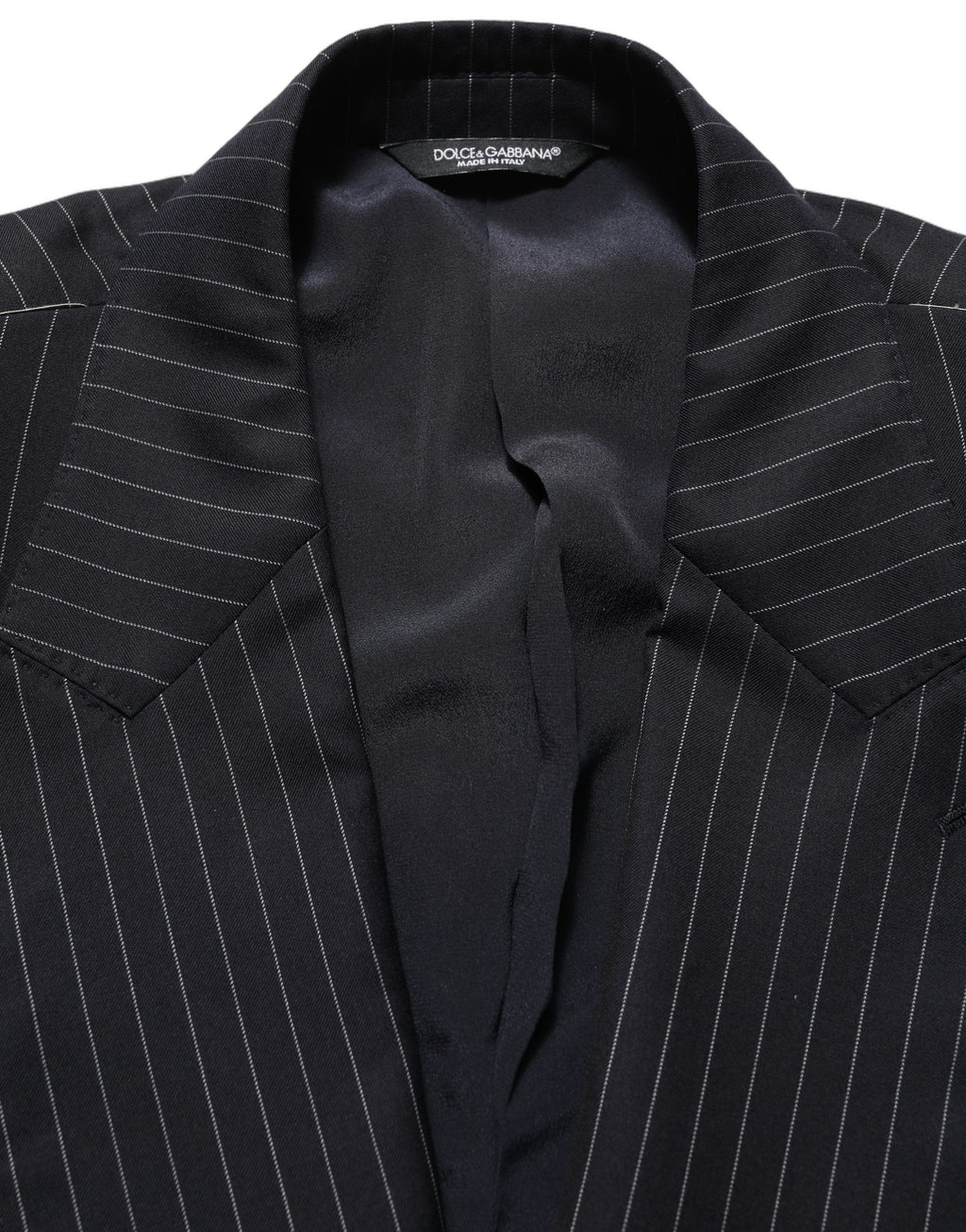 Dolce & Gabbana Dark Gray Stripes Wool Double Breasted Jacket