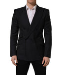 Dolce & Gabbana Dark Gray Stripes Wool Double Breasted Jacket