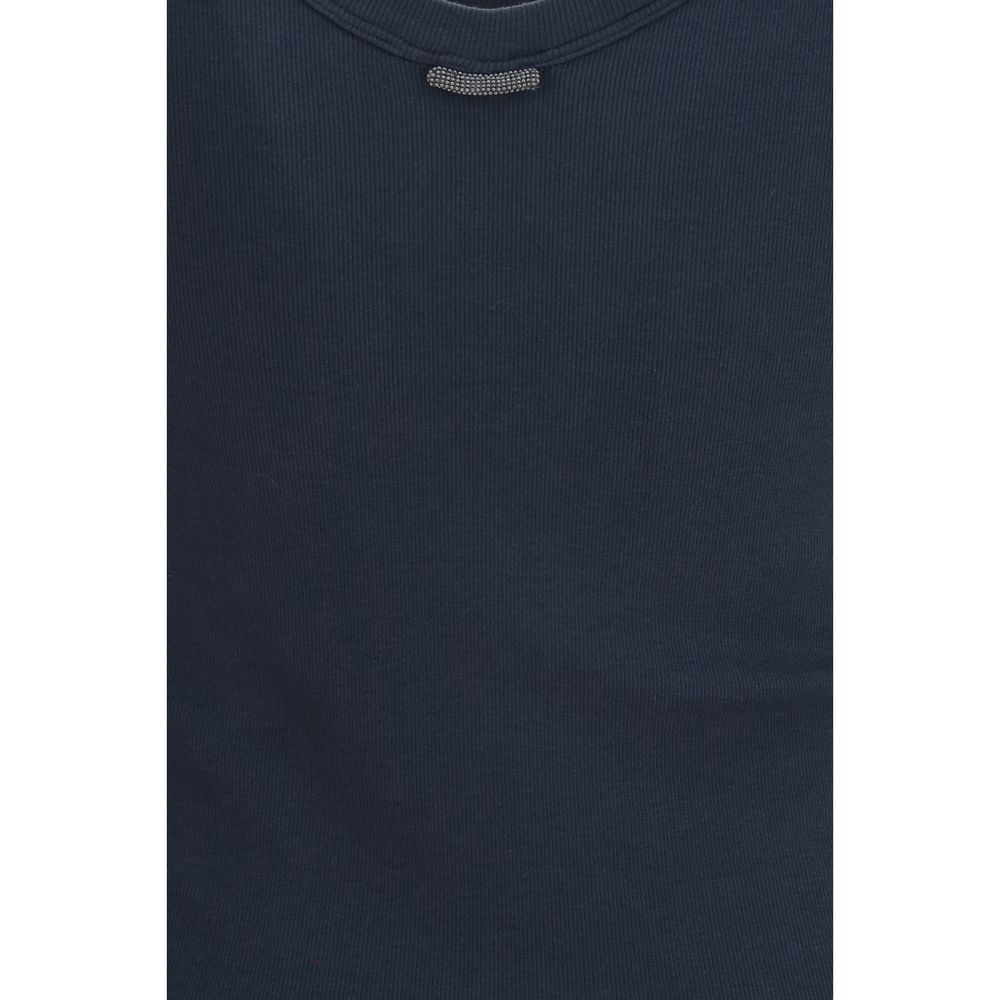 Brunello Cucinelli Blue Cotton Tank Tops