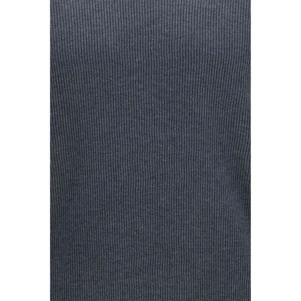 Brunello Cucinelli Gray Cotton Polo Shirt
