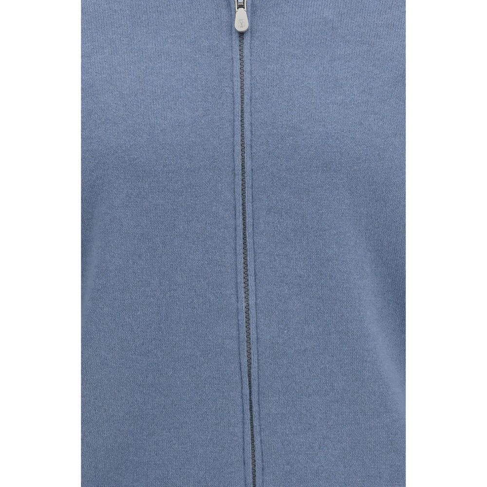 Brunello Cucinelli Blue Cashmere Cardigan
