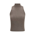 Brunello Cucinelli Brown Cashmere Sleeveless Jacket
